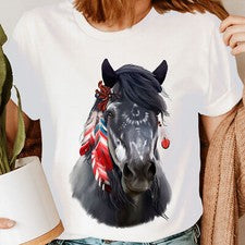 Camisetas Top Estilo Indio Caballo Animales Caballos Amantes Regalo Novedad Mujer #6NE