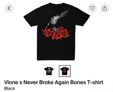 Camiseta Vlone X Never Broke Again Bones L