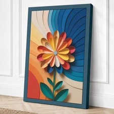 Impresión moderna en lienzo de flores de papel en movimiento arte de pared decoración del hogar listo para colgar