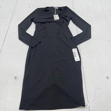 Nuevo Vestido Etika Fashion Negro Caramelo Bodycon Manga Larga Para Mujer’s Pequeño