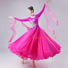 Vestido de Baile Waltz Para Mujer Salón Calce Ajustado Moderno Elegante Cuello Redondo Moda