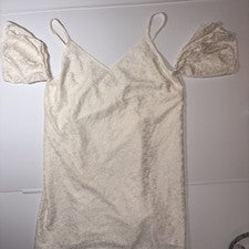 Vestido THE VANITY ROOM Mujer Talla S Marfil Hombro Frío Cóctel Nuevo con Etiquetas