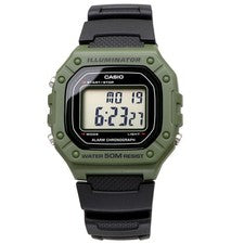 Casio W-218H-3AV Verde Oliva Resina Digital Reloj Unisex NUEVO sin caja