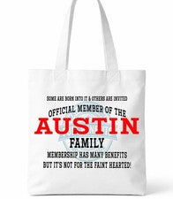 Bolso Shopper Austin Family Regalo Clan Reunión Personalizado