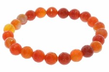 Achat orange facettiert Kugel Stretch Armband 8mm 8S221 - Größe wählbar