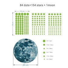 230 piezas pegatinas de pared decoración del hogar brilla en la oscuridad estrella calcomanía habitación de niños