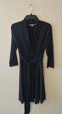 Vestido midi de manga larga con lazo en la cintura negro talla pequeña By Design para mujer nuevo sin etiquetas