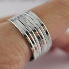 Anillo apilable de plata esterlina 925 sólido anillo de joyería hecho a mano anillo de todos los tamaños