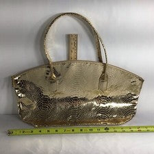 Bolso de Mano Mujer Elizabeth Arden Dorado Metálico Diseño Piel de Reptil Nuevo sin Etiquetas