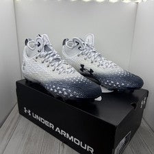 Botines de fútbol Under Armour 13 Spotlight Clone 3.0 para hombre 3026334-106 WHT/NVY