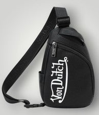 Bolso Bandolera Von Dutch Unisex Blanco y Negro Logo ~ Y2K ~ Nuevo con Etiquetas