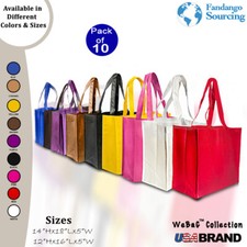 Bolsas de compras reutilizables para supermercados Bolsas de mano ecológicas Paquete de 10 marca WeBaG™