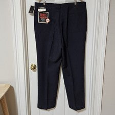Nuevo con etiquetas Pantalones de vestir Glen Oaks para hombre Colección Azul marino Plisado Talla 42x32