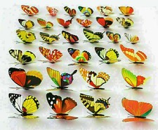 12/24/36/100/Piezas Mariposas Artificiales Multicolores con Imán Decoraciones Hogar