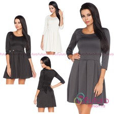 Mujer Vestido Patinador Cuello Redondo Fiesta Formal Cóctel Vestido Tallas 8 - 12 FA451