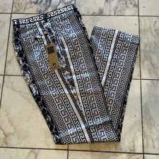 NUEVO CON ETIQUETAS STP-190 Prestige Hombres Multicolor Diseñador Griego Llave Pantalones Talla 40