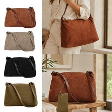 Bolso de hombro grande de gamuza sintética holgado con cremallera superior Hobo Bolso de mano