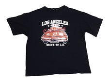 Camiseta negra Shein para mujer Los Ángeles California moda antigua (talla: M)