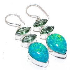 Pendiente de joyería de plata esterlina 925 con piedras preciosas de...