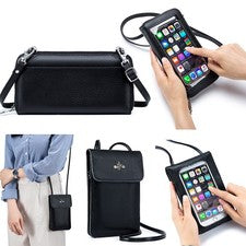 Mujeres Bandolera Cuero Pantalla Táctil Teléfono Bolso Cartera Bolso Correa para el Hombro