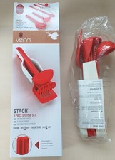 Venn ~ JUEGO DE UTENSILIOS DE SILICONA ROJA 8 piezas entrelazados apilables ~ ahorro de espacio
