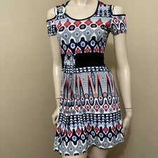 Vestido para mujer multicolor de poliéster informal elástico con hebilla atada abertura talla única