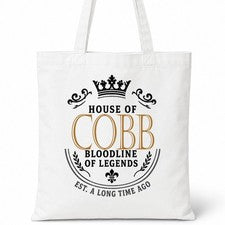 Bolso de Mano COBB Family Surname House Of White Algodón