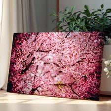 Impresión de arte de pared de lienzo de flores de cerezo rosa decoración del hogar lista para colgar