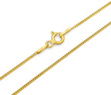 Cadena blindada de plata de ley 925 chapada en oro 1 mm 36 - 60 cm cadena de plata cadena para mujer