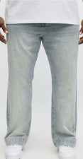 Pantalones de mezclilla acampanados de calce relajado azul claro Nova de moda para hombre diseño de 5 bolsillos
