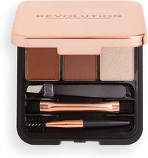 Revolution Beauty London, Kit Esculpido Cejas, Mediano, 3 Tonos, 2.2g