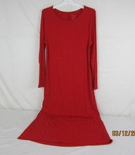Vestido ajustado midi acanalado manga larga rojo talla L A New Day para mujer