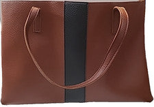 Bolso de Mano Grande Vince Camuto Mujer Imitación Cuero Guijarro Marrón Correa 11.5" x 17.5"