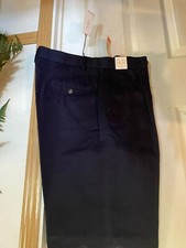 Pantalón Turnbury 34 x 32 fácil cuidado azul marino 100% algodón nuevo con etiquetas