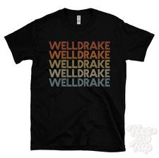 CAMISETA WELLDRAKE ESTILO RETRO REPETIDO Hombre y Mujer Novedad Genial Nombre Regalo