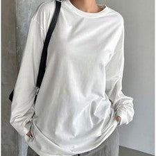 Camiseta manga larga mujer tela poliéster color puro cuello redondo toda la temporada