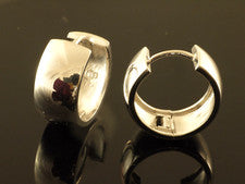 Plata 925 criollas plegables anchas 16,8 mm medida exterior 7,8 mm ancho
