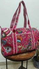 Bolsos de viaje estampados florales rosas indios bolsos de lona acolchados bolsos de viaje EE. UU.