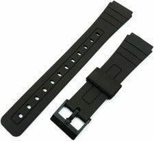 Correa de reloj de repuesto de 18 mm correa de goma negra para Casio F91W F94 F94W F105W