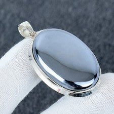 Colgante de piedras preciosas de shungita de plata de ley 925 maciza hecho a mano joyería regalo
