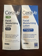 Loción hidratante facial CeraVe AM/PM cuidado de la piel AM/PM leve daño en caja