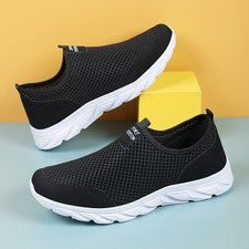 Para hombres Transpirables Sin Cordones Zapatos para Caminar Ligeros Malla Informales Tenis Antideslizantes