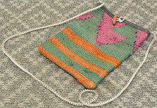 Bolso sin asas Turco Kilim tejido a mano para mujer 10" x 8" estilo lona SIN USAR