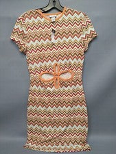 NUEVO Vestido para mujer Rue 21 Chevron Open Midriff manga corta talla L”