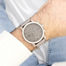 Oozoo Reloj De Pulsera Para Hombre Timepieces Analógico De Cuero Gris UOC11311