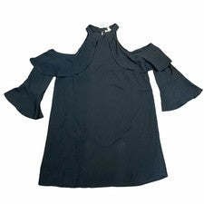 NUEVO Vestido Para Mujer Entre Negro Hombro Frío Mangas Volantes - Talla M