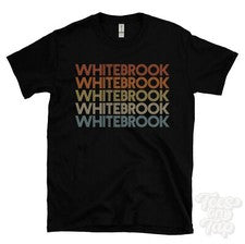 CAMISETA WHITEBROOK ESTILO RETRO REPETIDO Hombre y Mujer Novedad Genial Nombre Regalo