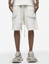 Lo último Pantalones Cortos de Carga Para Hombres De Colección Informales Sueltos Pantalones Cortos de Playa Cintura Elá