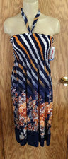 Vestido de Moda Carnaval Floral Elastizado Halter Calado Solero Nuevo Etiqueta Para Mujer XL