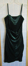 Nuevo con etiquetas Vestido Windsor Verde Profundo Terciopelo Correa Espagueti Corto Elegante Para Mujer XS
